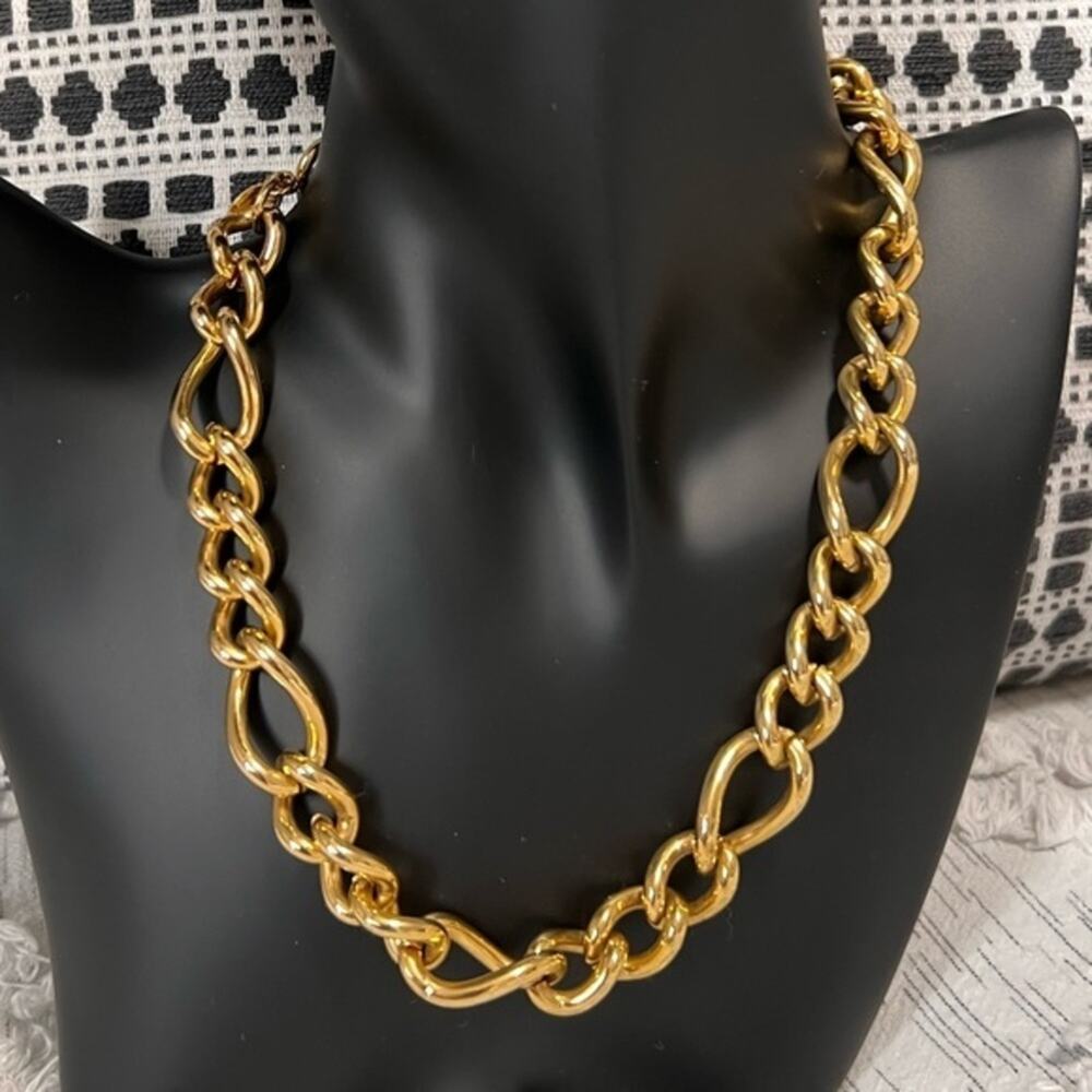 Vintage Erwin‎ Pearl Statement Piece Thick Chunky Chain Link Choker Necklace